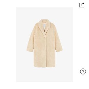 Sandro ecru long white coat nwt size s